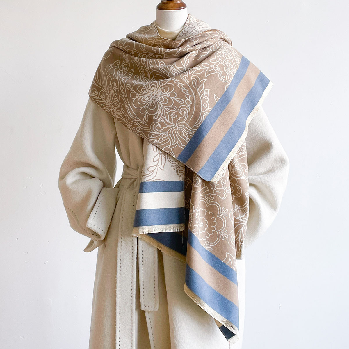 Pashmina Wrap Large - Cálido pañuelo de imitación de cachemira