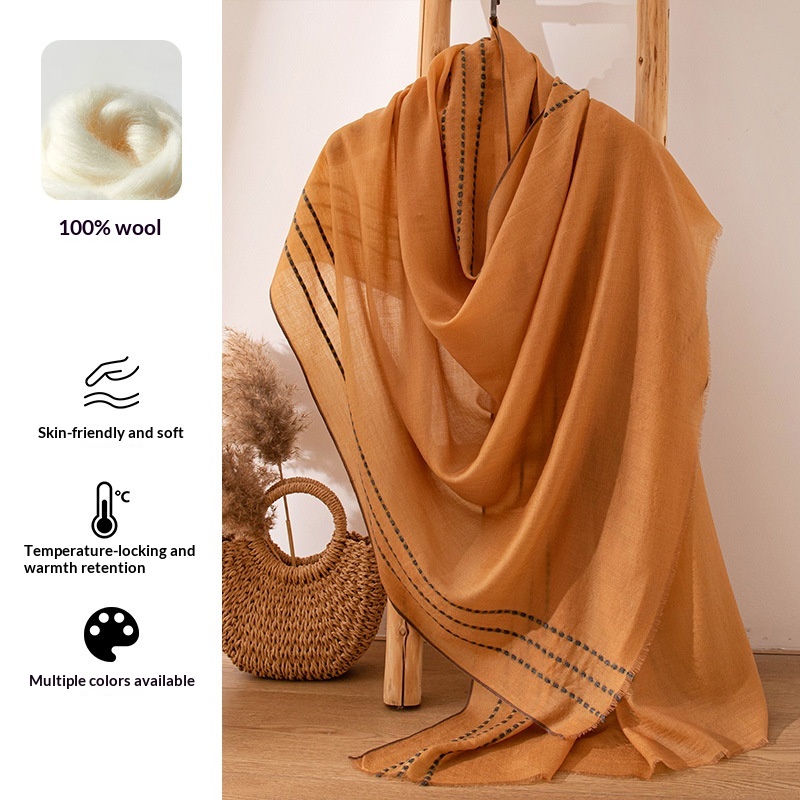 Pashmina Wrap Large - Bufanda 100% de lana, ultra suave,