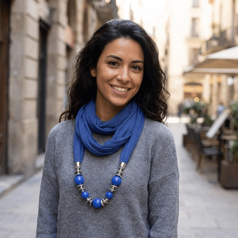 Infinity Scarf Knit - Nueva Bufanda de Chifón con Cuentas,